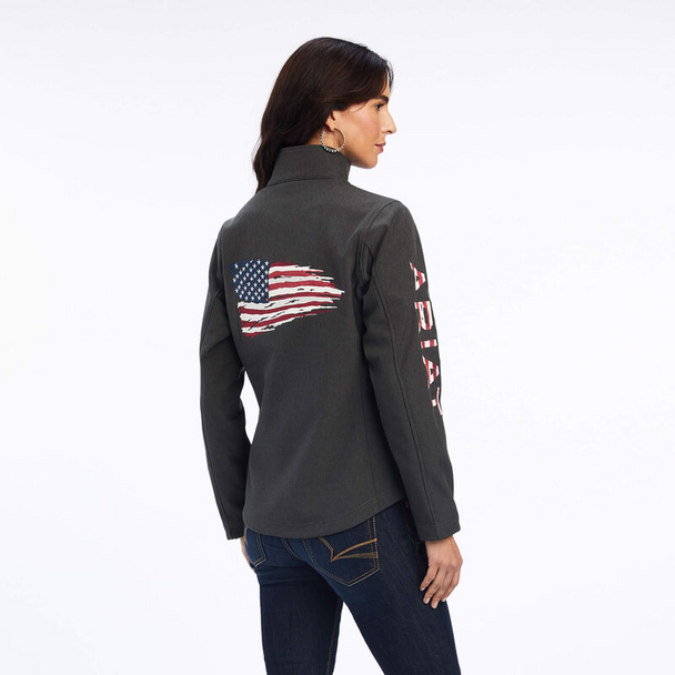 ARIAT TEAM PATRIOT USA FLAG GREY - LADIES JACKET  - 10041438