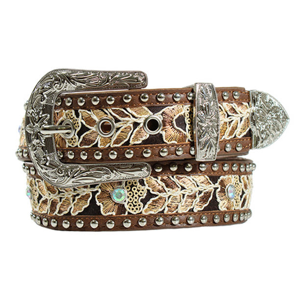 ANGEL RANCH FLORAL LACED STITCHED PATTERN - ACCESSORIES BELT LADIES - D140003202
