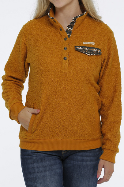 CINCH GOLD PRINTED FLEECE PULLOVER - LADIES SWEATSHIRT  - MAK9817001