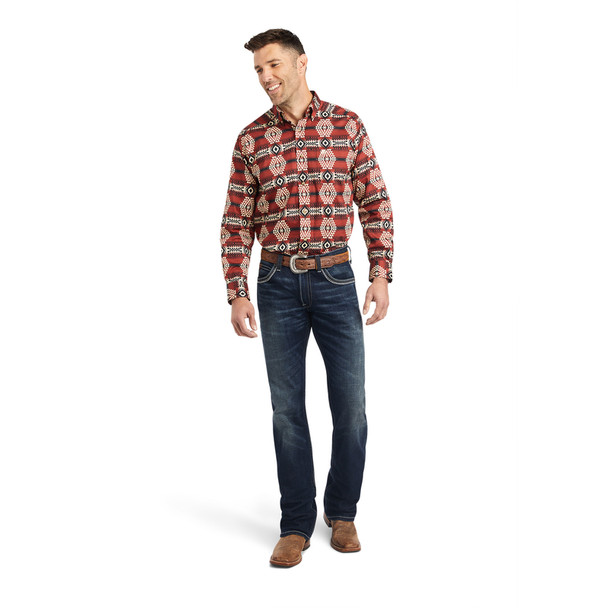 ARIAT KAYLEEN AZTEC SAMBA RED - MENS SHIRT  - 10042331