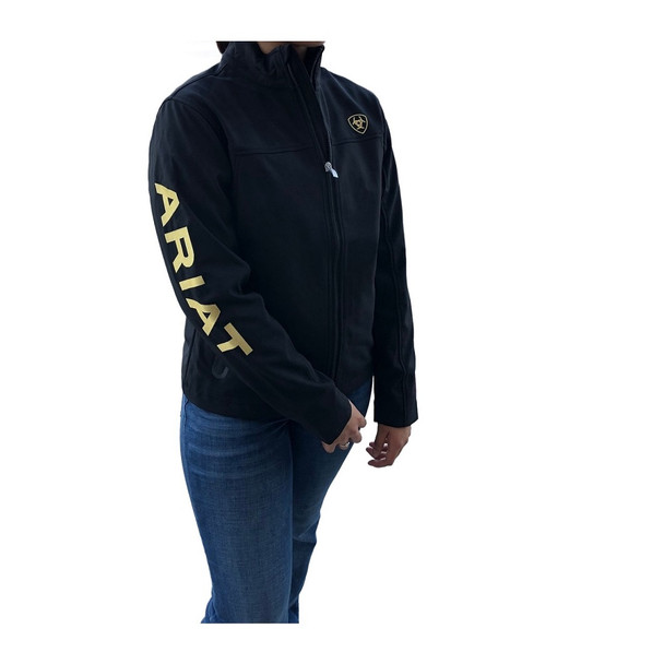 ARIAT TEAM LOGO SHIELD BLACK & GOLD - LADIES JACKET  - 10043056