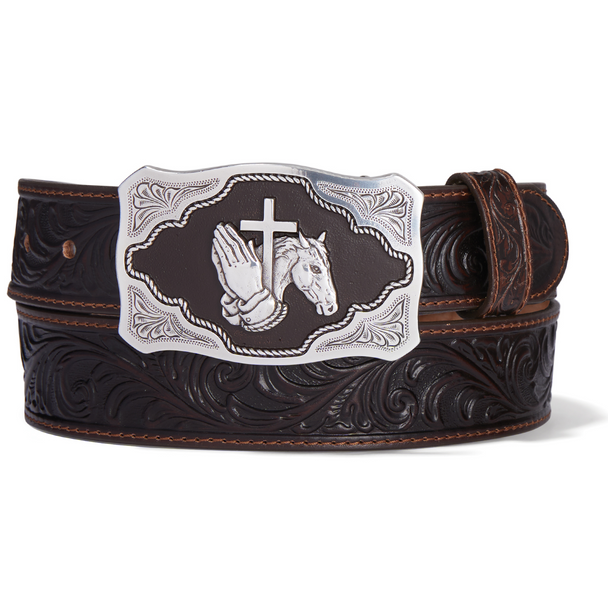 TONY LAMA FLORAL FAITH PRAYING CROSS - ACCESSORIES BELT MEN - C42795