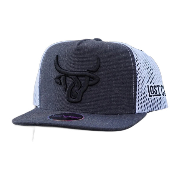 LOST CALF GREY 3D BLACK LOGO - HATS CAP  - ASH FLAT