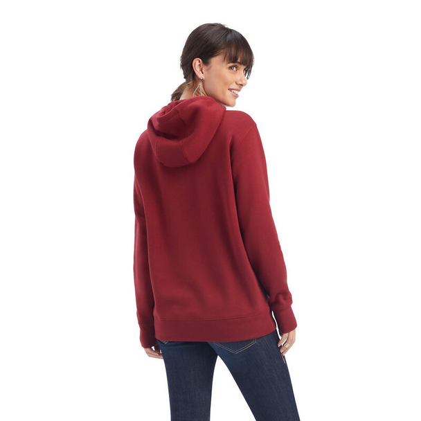 ARIAT REAL BEARTOOTH ROUGE RED - LADIES HOODIE  - 10041633