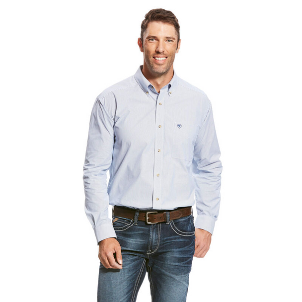 ARIAT PRO SERIES BLUE MINI STRIPE - MENS SHIRT  - 10023597