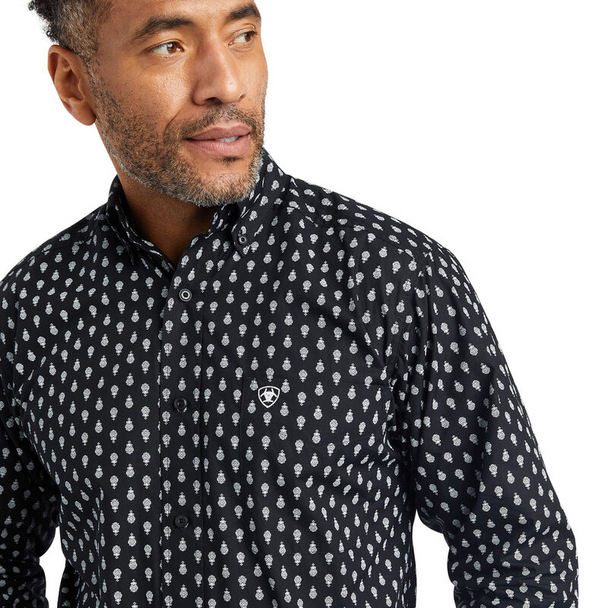 ARIAT WASHINGTON FITTED BLACK - MENS SHIRT  - 10042195