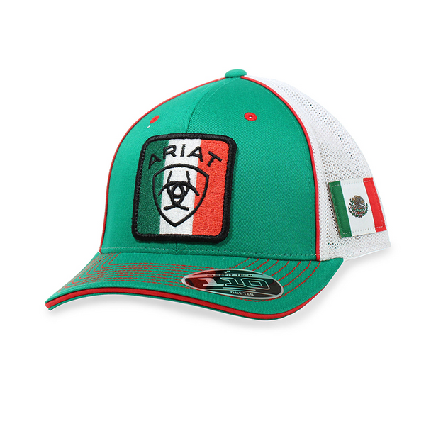 ARIAT MEXICO FLAG GREEN WHITE MESH - HATS CAP  - A300063728