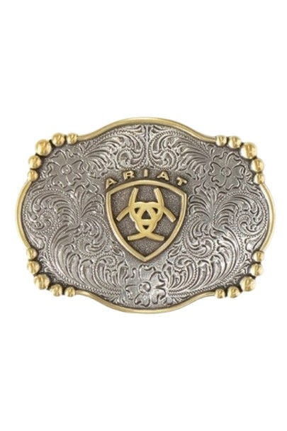 ARIAT FLORAL RECTANGLE SMOOTH EDGE - ACC BUCKLE  - A37019