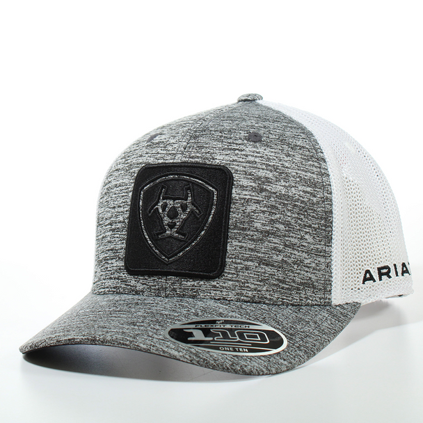 ARIAT BLACK PATCH GREY WHITE MESH - HATS CAP  - A300064401