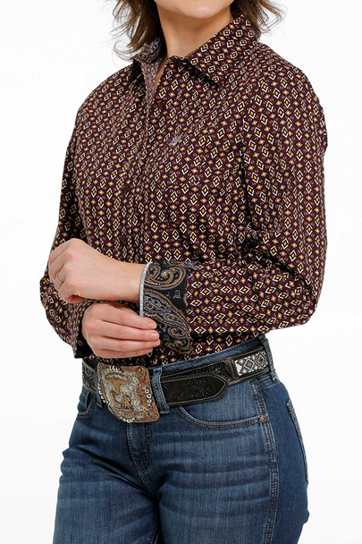 CINCH PURPLE DIAMOND PRINT - LADIES SHIRT  - MSW9164194