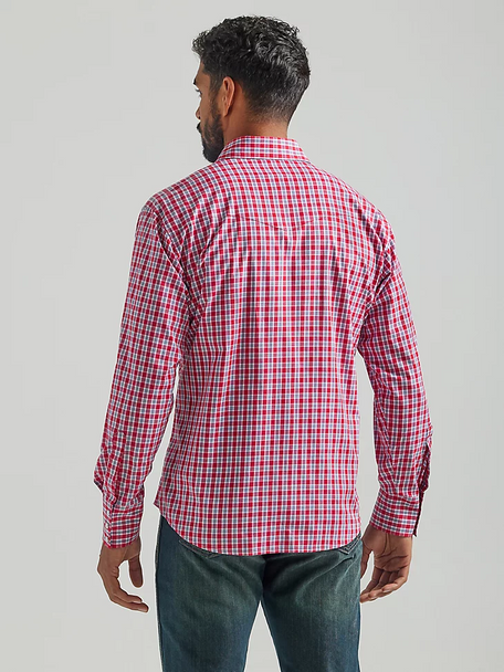 WRANGLER RED SNAP PLAID WRINKLE RESIST - MENS SHIRT  - 112324688