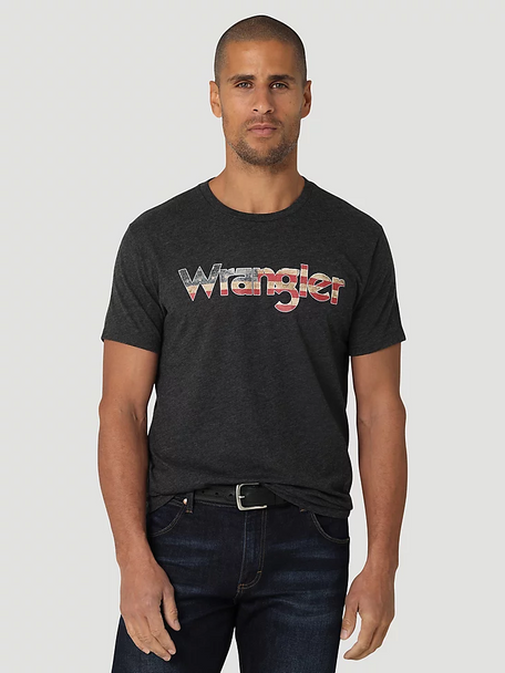 WRANGLER AMERICAN FLAG KABEL HEATHER - MENS TEE  - 112325766