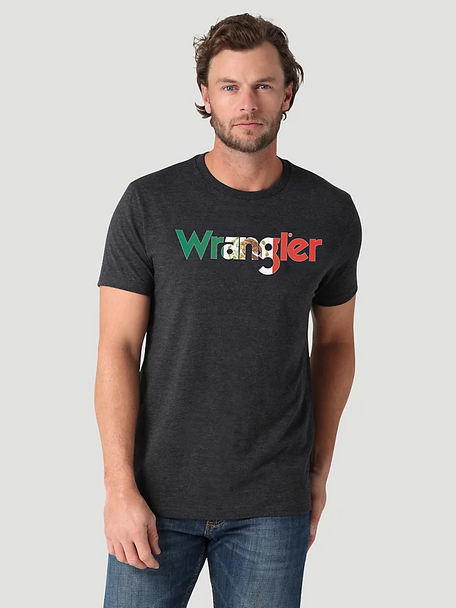 WRANGLER MEXICO FLAG KABEL CAVIAR HEATH - MENS TEE  - 112325775