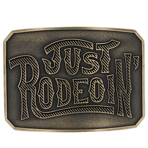 ATTITUDE BY MONTANA SILVERSMITHS DALE BRISBY JUST RODEOIN - ACC BUCKLE  - A925CDB