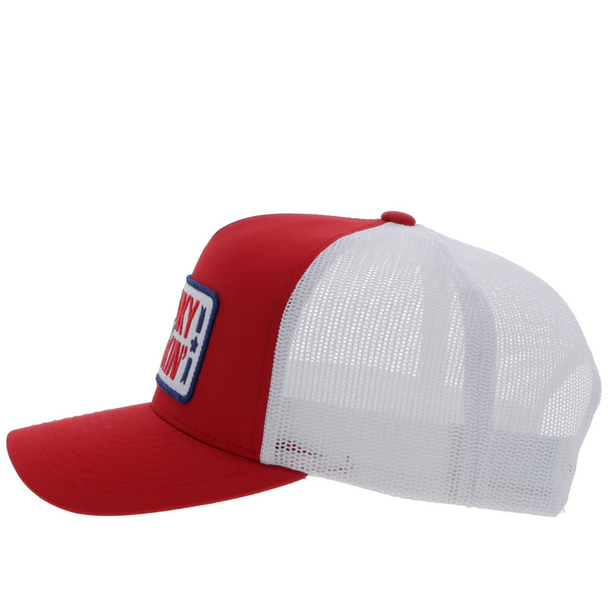HOOEY HONKY TONKIN RED WHITE MESH - HATS CAP  - 2369T-RDWH