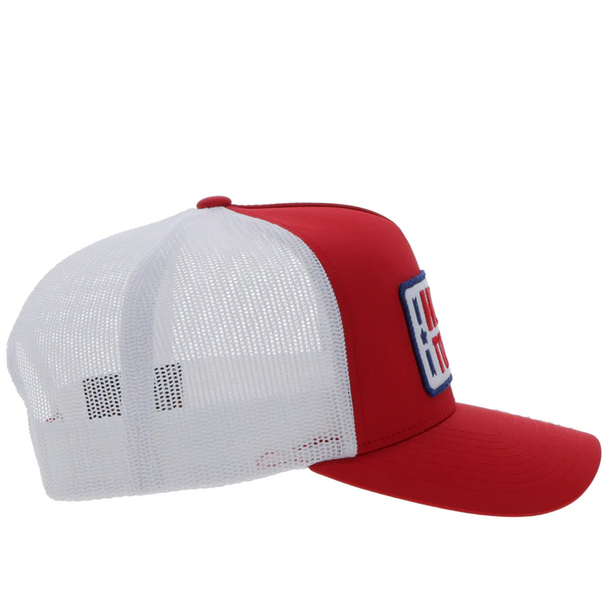 HOOEY HONKY TONKIN RED WHITE MESH - HATS CAP  - 2369T-RDWH