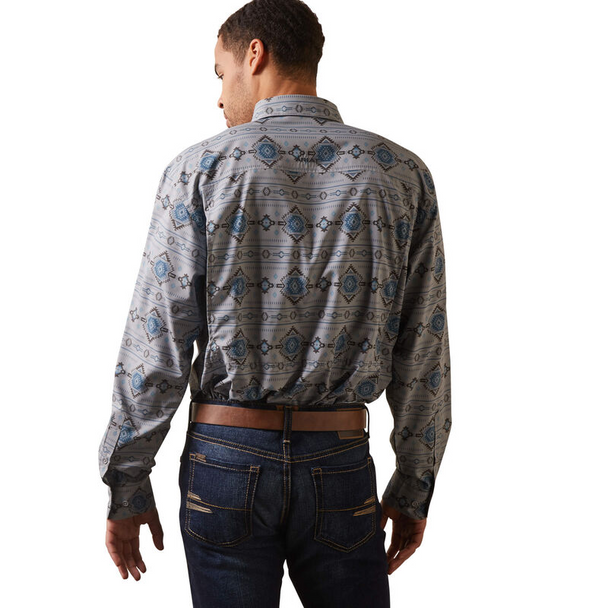 ARIAT VENTTEK OUTBOUND GREY PRINT - MENS SHIRT  - 10043424