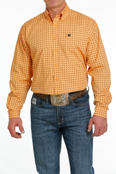 CINCH SHERBERT ORANGE PRINT - MENS SHIRT  - MTW1105556