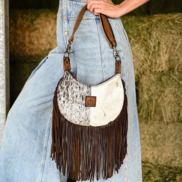 STS RANCHWEAR COWHIDE NELLIE FRINGE - LADIES PURSES  - STS30603