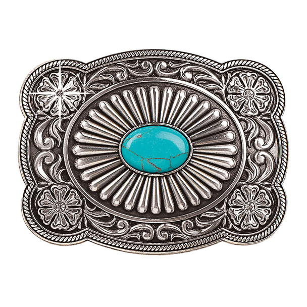 BLAZZIN ROXX TURQUOISE STONE FANNED BUCKLE - ACC BUCKLE  - 37974