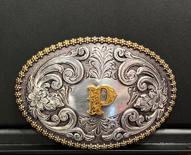 NOCONA OVAL INITIAL BUCKLE P - ACC BUCKLE  - 37072-P
