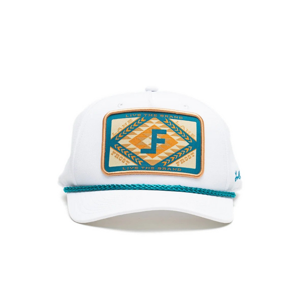 LANE FROST LF PATCH WHITE TEAL ROPE - HATS CAP  - LEGACY