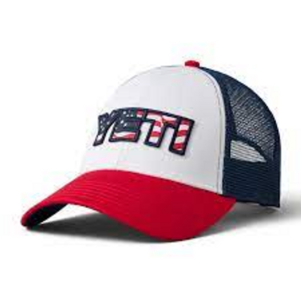 YETI WAVING FLAG TRUCKER WHITE RED - HATS CAP  - 21023003917