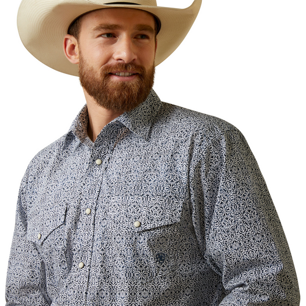 ARIAT OLIVER CLASSIC SNAP BAY BLUE - MENS SHIRT  - 10044860