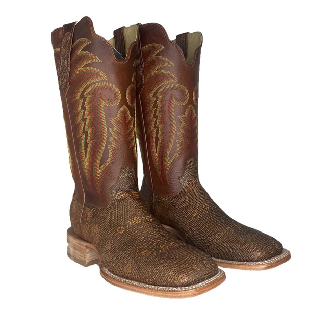 R. WATSON COGNAC RING LIZARD SQUARE TOE - BOOT MENS WESTERN - RW7901-2