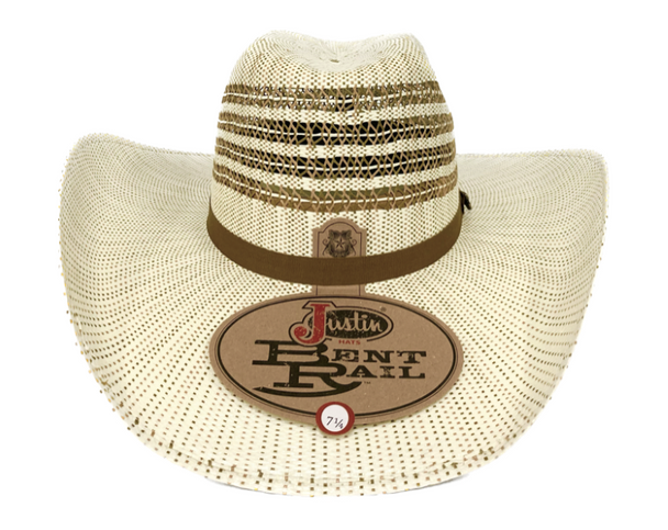 JUSTIN  BR BARREL  IV BROWN - HAT STRAWS  - JS3456BARL44