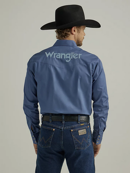 WRANGLER TEAM LOGO BIJOU BLUE - MENS SHIRT  - 112330340