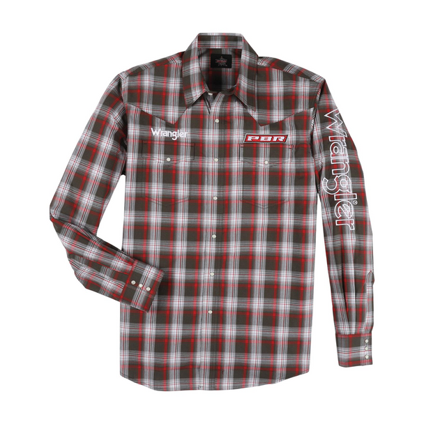 WRANGLER PBR LOGO RED PLAID - MENS SHIRT  - 112330377