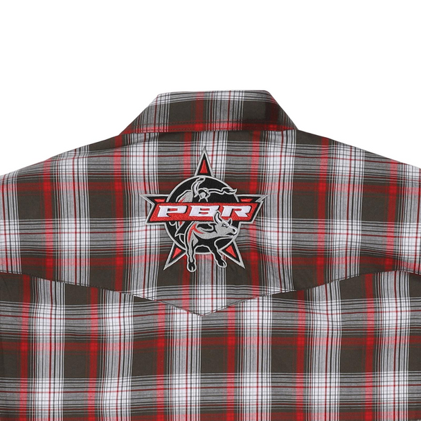 WRANGLER PBR LOGO RED PLAID - MENS SHIRT  - 112330377