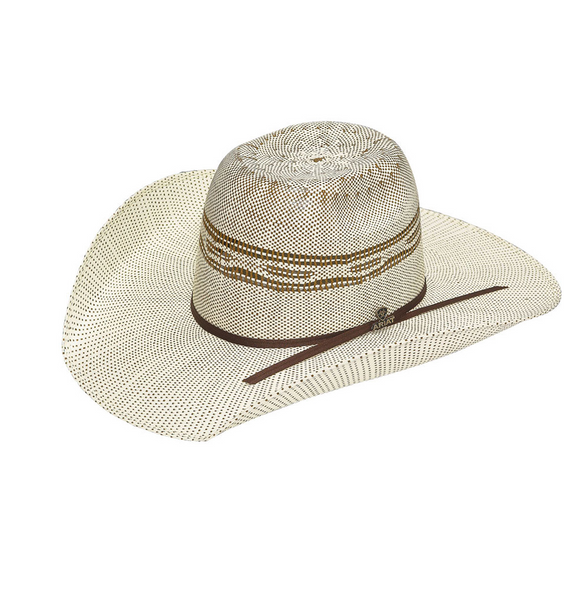 ARIAT BANGORA IVORY/BROWN 2 CORD - HAT STRAWS  - A73164