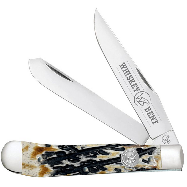 Whiskey Bent Hat Co. CARVED BURNT BONE TRAPPER - ACC KNIVES  - WB11-16