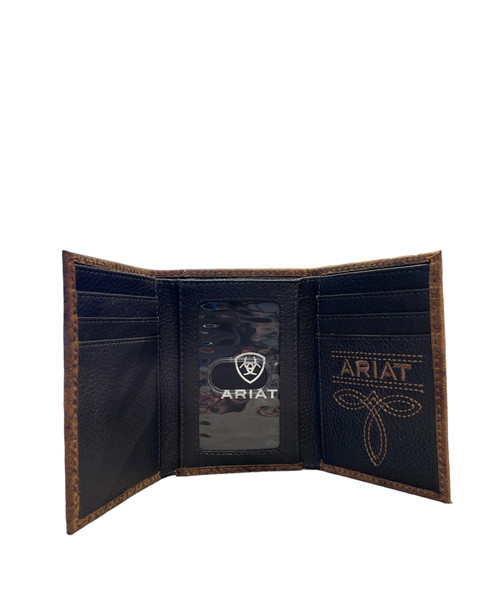 ARIAT TRIFOLD BULL HIDE BROWN - ACCESSORIES WALLET  - A3554402