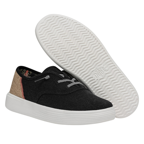 HEY DUDE CONWAY CRAFT LINEN BLACK - FOOTWEAR LADIES  - 40598-001