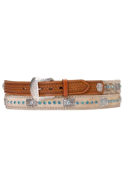 NOCONA CALF HAIR BELT BLUE RHINESTONE - ACCESSORIES BELT MEN - N2442148