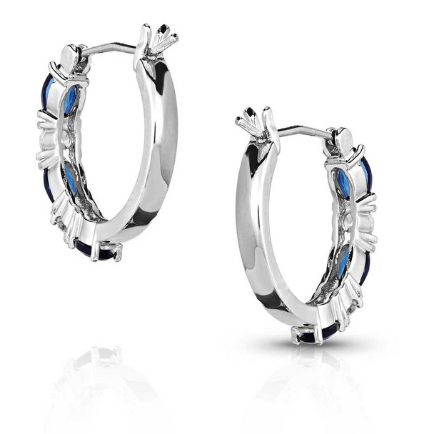 MONTANA SILVERSMITHS ENDLESS BLUE CRYSTAL HOOP - ACCESSORIES JEWELRY EARRINGS - ER5641