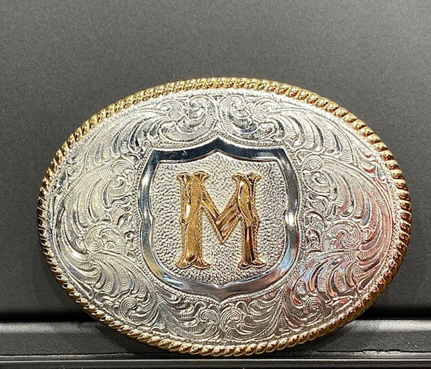 CRUMRINE OVAL INITIAL M BUCKLE - ACC BUCKLE  - C10380-M