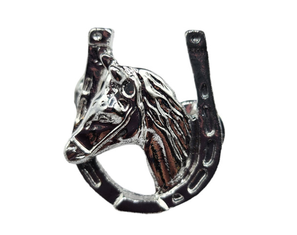 CACTUS RANCH HAT PIN HORSEHOE SILVER - ACCESSORIES HAT CAP PINS  - HP-07S