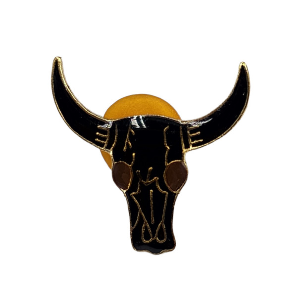 CACTUS RANCH HAT PIN LONGHORN SKULL - ACCESSORIES HAT CAP PINS  - HP-39