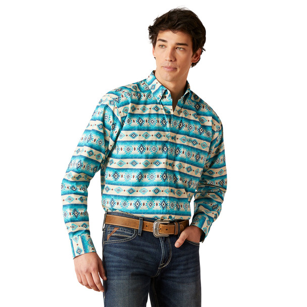 ARIAT BRENT SANDSHELL AZTEC PRINT - MENS SHIRT  - 10046225