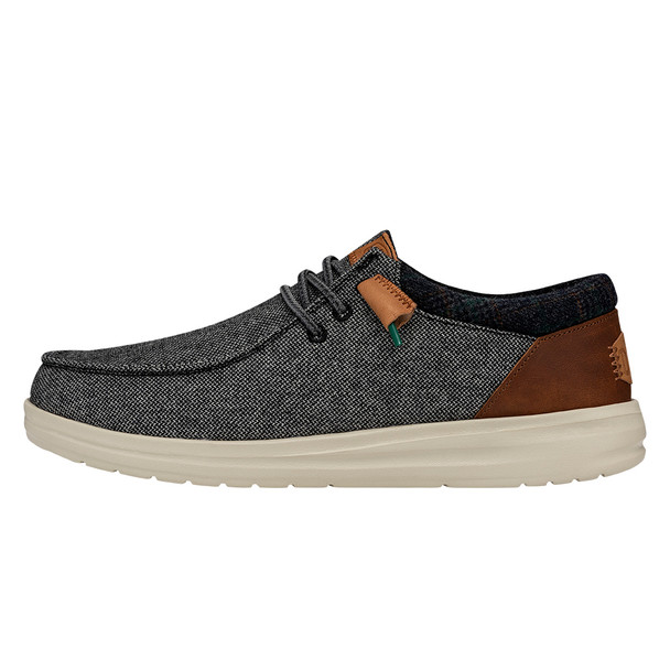 HEY DUDE WALLY GRIP WOOL CHARCOAL - FOOTWEAR MEN'S  - 40174-025