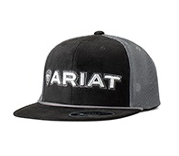 ARIAT ROUGHTOUT BRAID BLACK GREY - HATS CAP  - A300083766