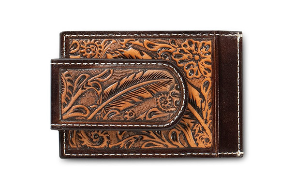 ARIAT MONEY CLIP FEATHER EMBOSSED - ACCESSORIES WALLET  - A3557802