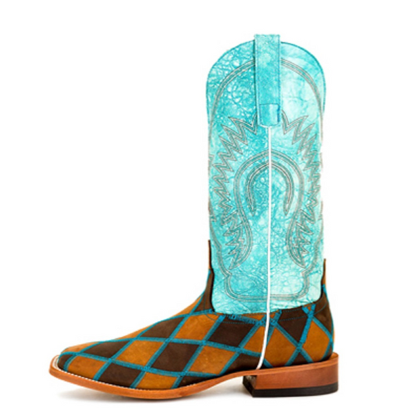 HORSE POWER PATCHWORK TURQUOISE - BOOT KIDS BOYS - K-1055