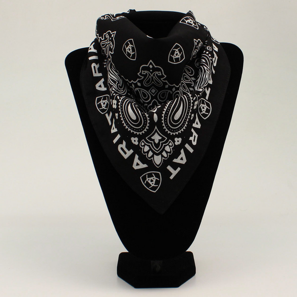 ARIAT 22" X 22" COTTON BANDANA BLACK - ACCESSORIES OTHER  - A1109001