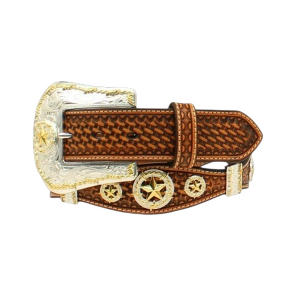 NOCONA BROWN LONE STAR CONCHOS BELT - ACCESSORIES BELT MEN - N2480808