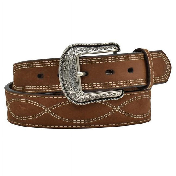 3-D BELT BROWN FIGURE 8 STICH BELT - ACCESSORIES BELT MEN - D1374